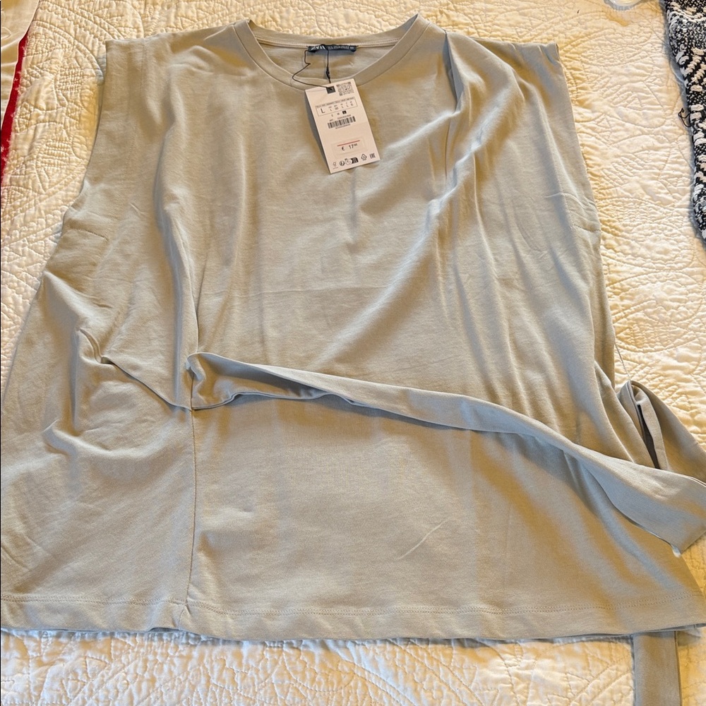 Zara Light Gray Sleeveless Top
